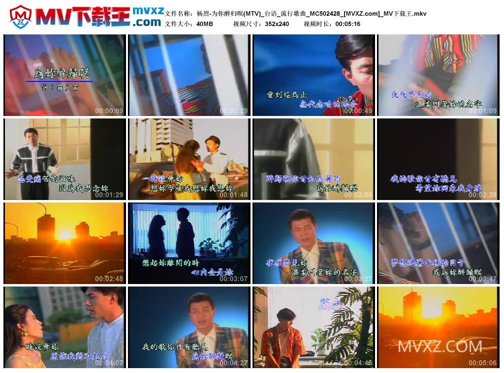 杨烈-为你醉归暝(MTV)_台语_流行歌曲_MC502428